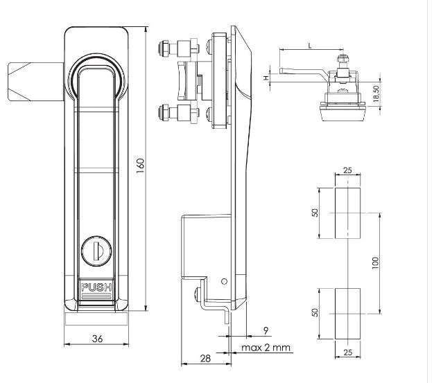 KOLLU KİLİT KOMPLE METAL KROM KAPLAMA
