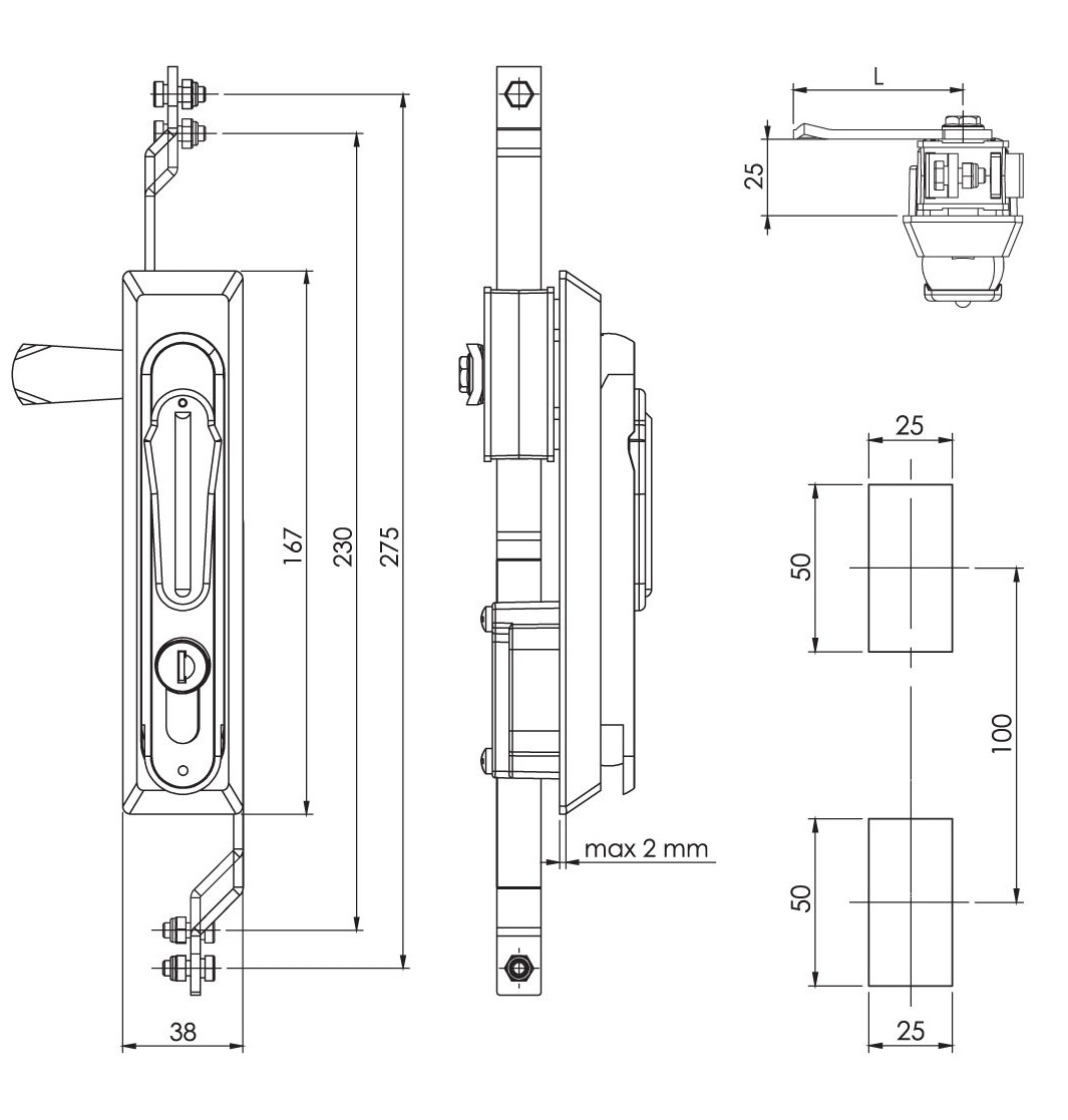 İSPANYOLET KOLLU KİLİT (EURO KEY 1333)