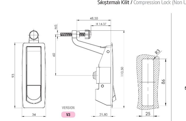 SIKIŞTIRMALI KİLİT BARELSİZ - H-14-37 mm