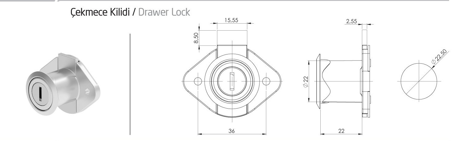 ÇEKMECE KİLİDİ OVAL