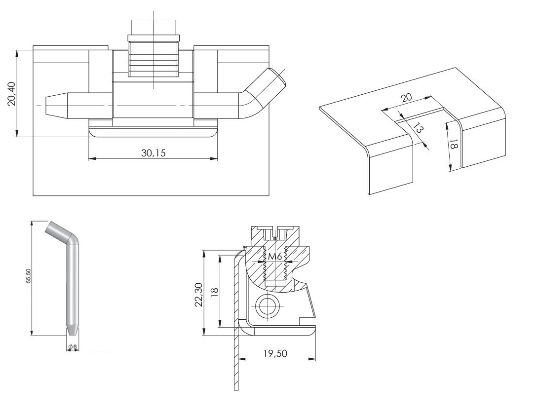 GEÇME MENTEŞE (1.2-1.8 mm) SİYAH BOYALI - DEMİR PİMLİ