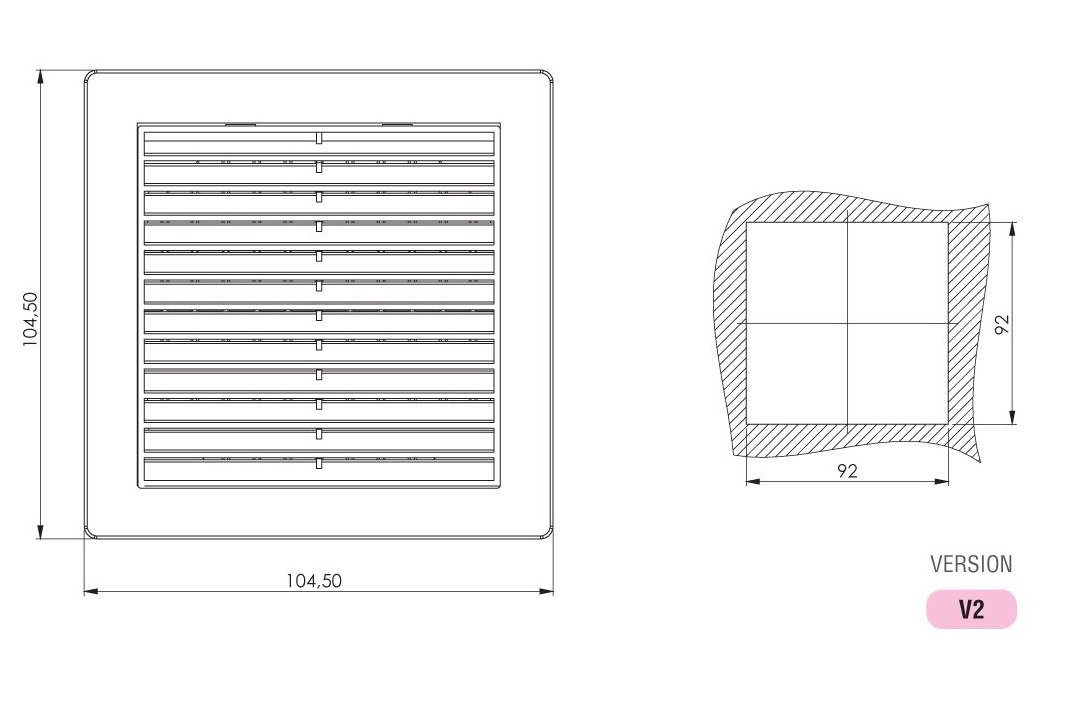 HAVALANDIRMA FİLTRESİ 105mmX105mm RAL 7035
