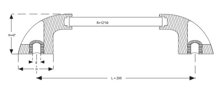 BAKALİT BORU KULP OVAL M8*200