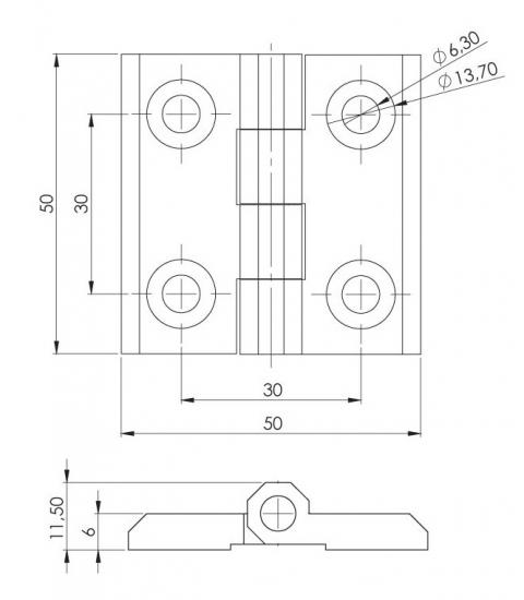 50*50 YAP. MENT. - DELİKLİ - KROM KAPL.